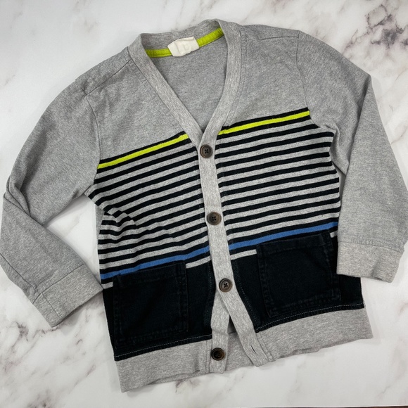 Toddler Boy Crazy8 Striped Button Down Cardigan